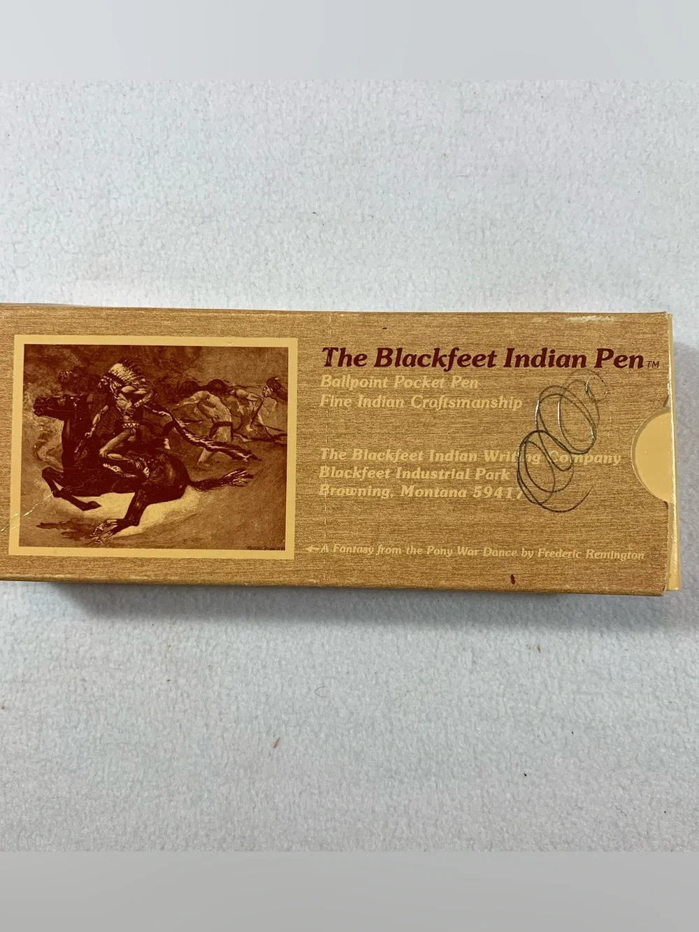 Vintage Display Collectible Original Box Blackfeet Indian Pen 9 Dry Ballpoint